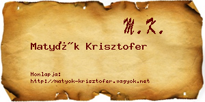 Matyók Krisztofer névjegykártya